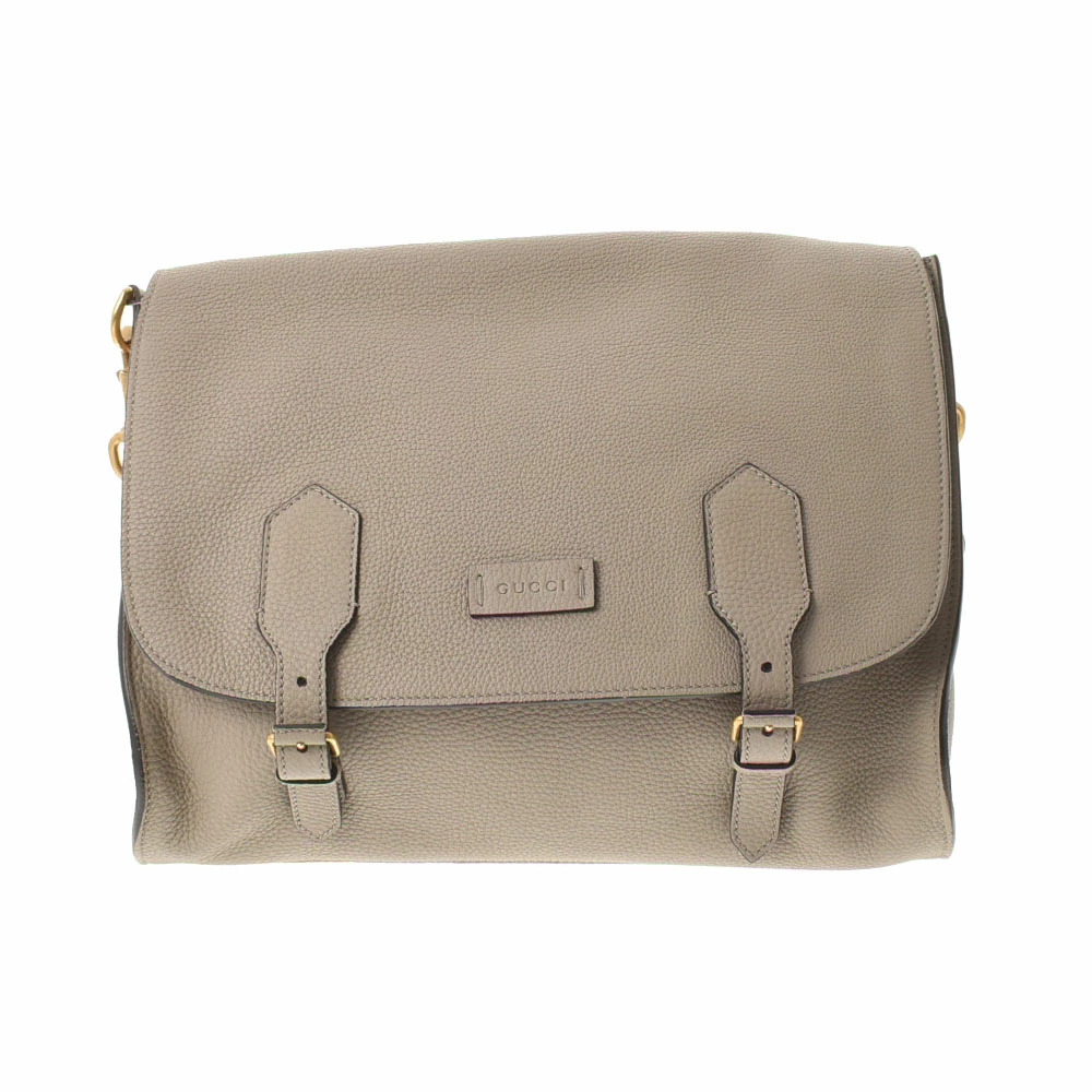 GUCCI Gray Leather Shoulder Bag